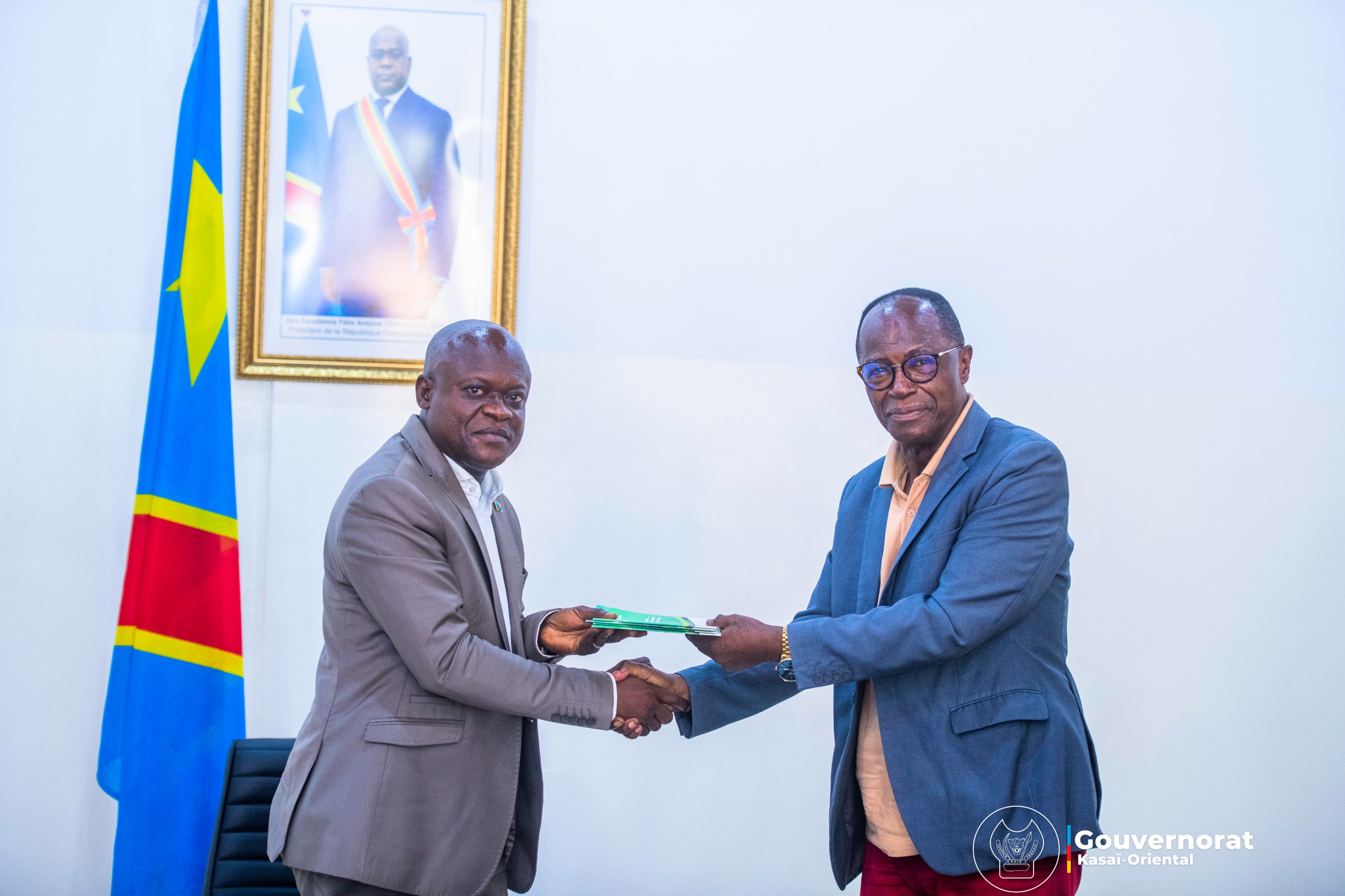 LE GOUVERNEUR AD INTÉRIM DR DANIEL CILUMBAYI REÇOIT UNE DÉLÉGATION DU MINISTÈRE NATIONAL DE L’AGRICULTURE EN MISSION INTERINSTUTITIONNELLE AVEC ENABEL