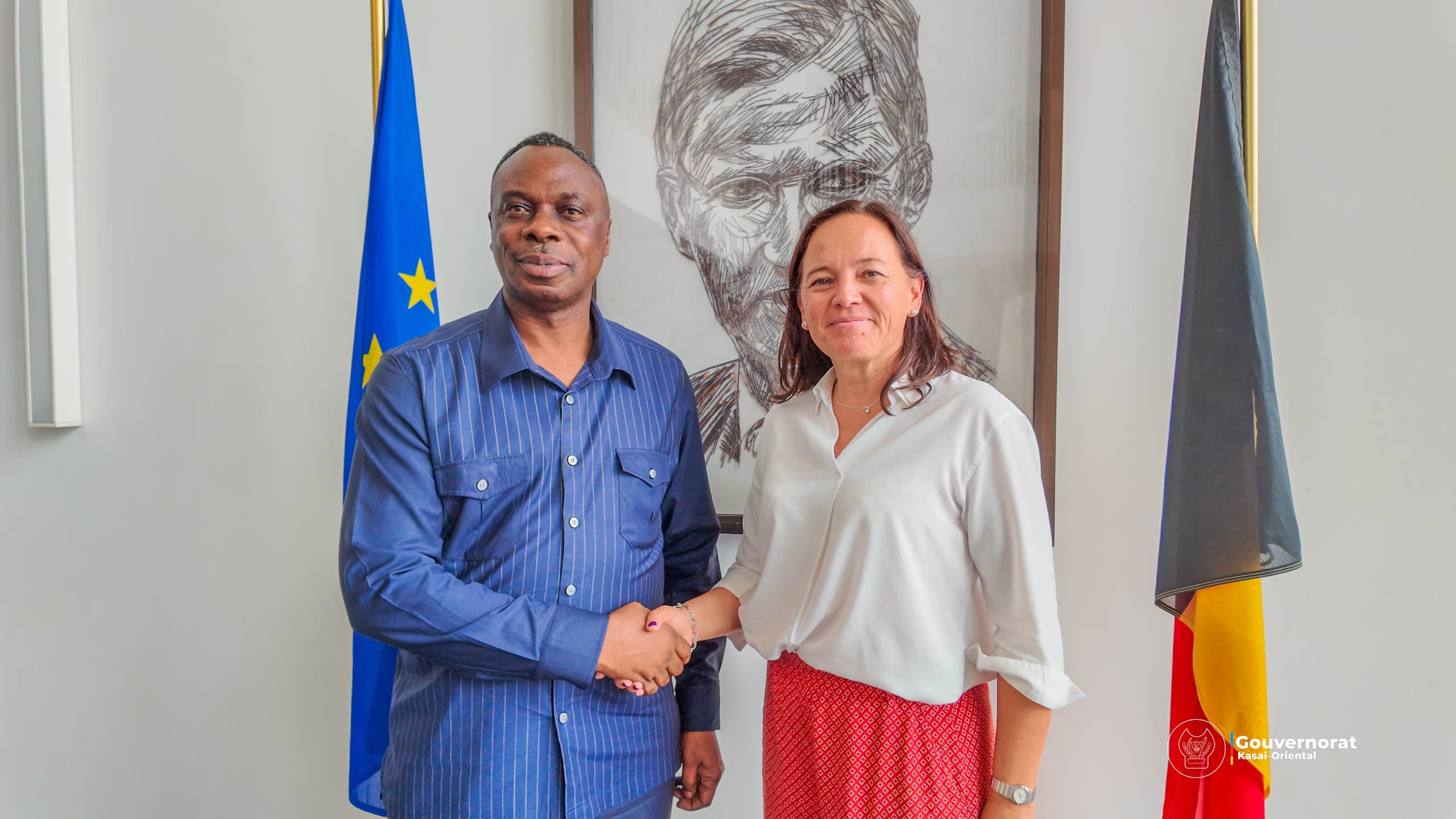 Le Gouverneur du Kasaï Oriental, Jean-Paul MBWEBWA KAPO, a été reçu par l’Ambassadrice extraordinaire et plénipotentiaire du Royaume de Belgique ce jeudi 16 juillet 2026